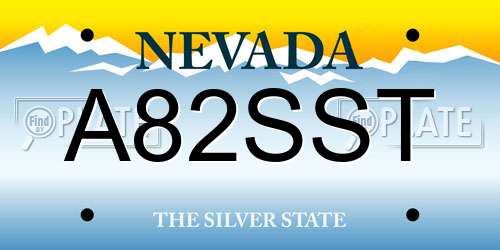 A82SST Nevada License Plate