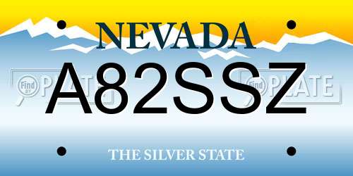 A82SSZ Nevada License Plate