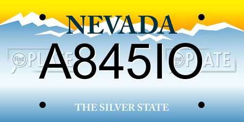 A845IO Nevada License Plate