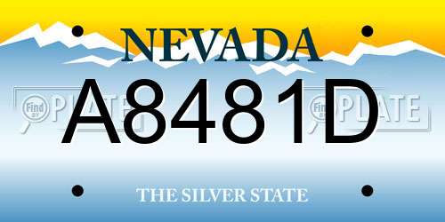 A8481D Nevada License Plate