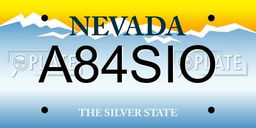 A84SIO Nevada License Plate
