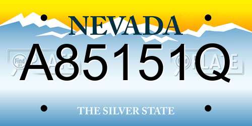 A85151Q Nevada License Plate
