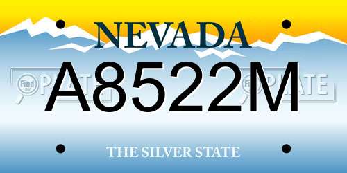 A8522M Nevada License Plate