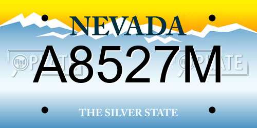 A8527M Nevada License Plate