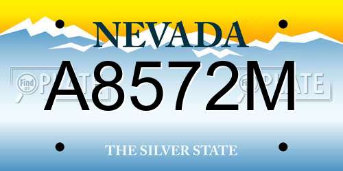 A8572M Nevada License Plate