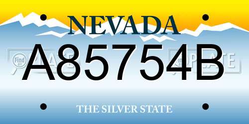 A85754B Nevada License Plate