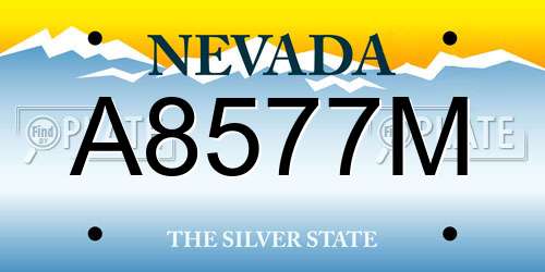 A8577M Nevada License Plate