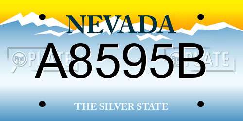 A8595B Nevada License Plate