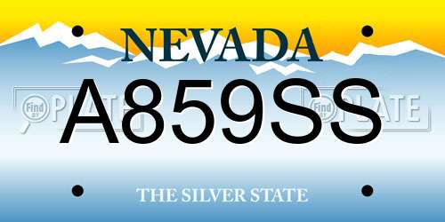 A859SS Nevada License Plate