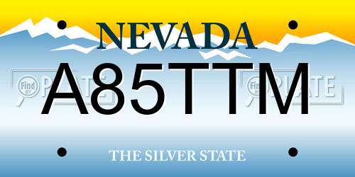 A85TTM Nevada License Plate