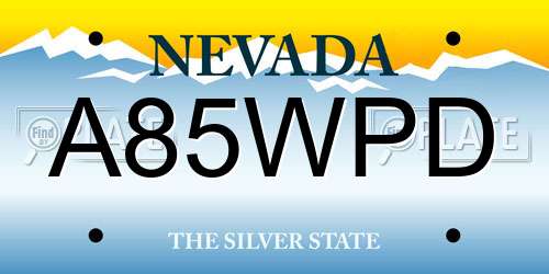 A85WPD Nevada License Plate
