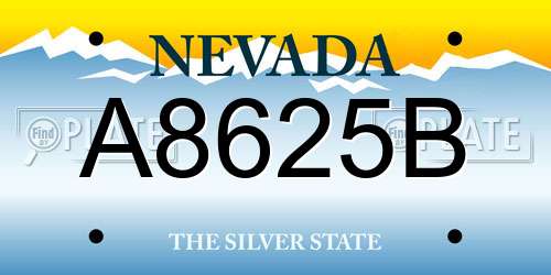A8625B Nevada License Plate