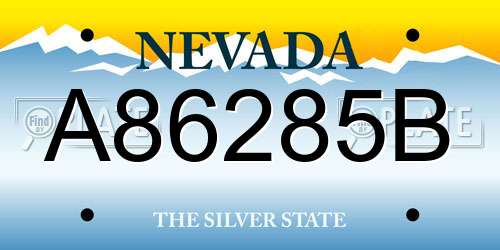 A86285B Nevada License Plate