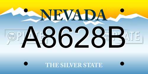 A8628B Nevada License Plate