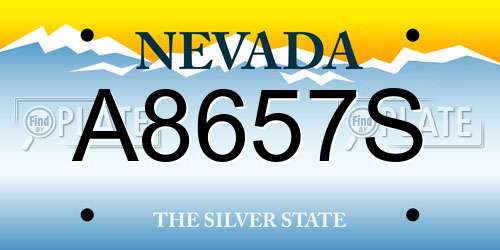 A8657S Nevada License Plate