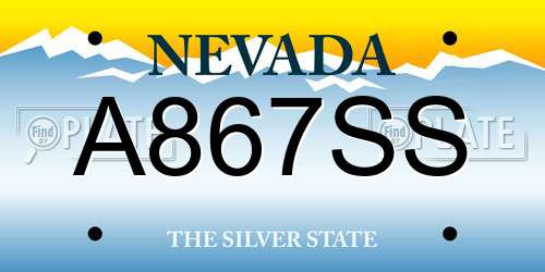 A867SS Nevada License Plate
