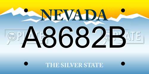 A8682B Nevada License Plate