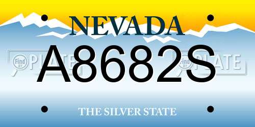 A8682S Nevada License Plate