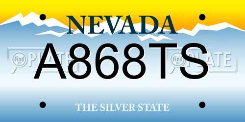 A868TS Nevada License Plate