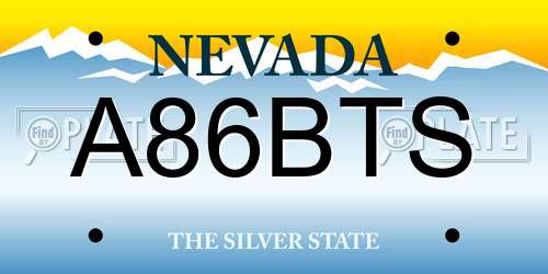 A86BTS Nevada License Plate