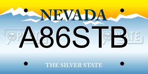 A86STB Nevada License Plate