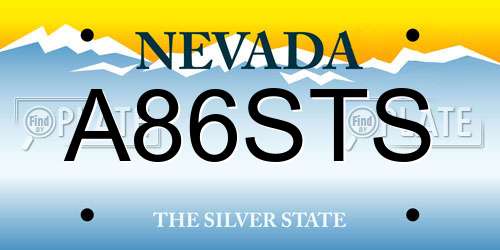 A86STS Nevada License Plate