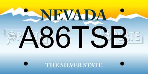 A86TSB Nevada License Plate