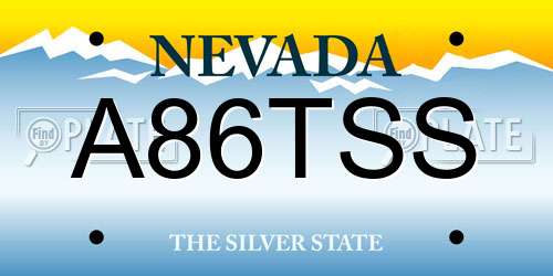 A86TSS Nevada License Plate