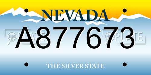 A877673 Nevada License Plate