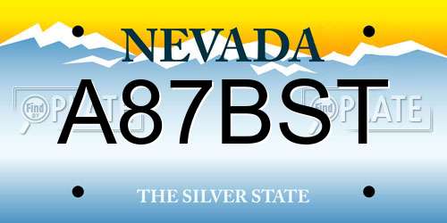 A87BST Nevada License Plate