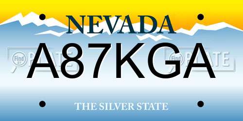A87KGA Nevada License Plate