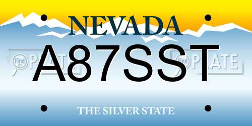 A87SST Nevada License Plate