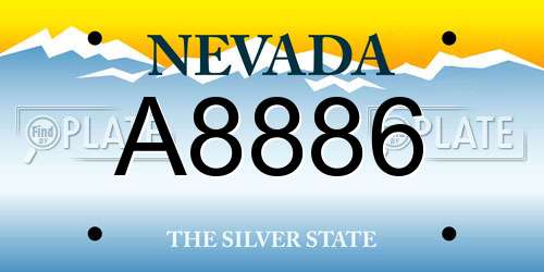 A8886 Nevada License Plate