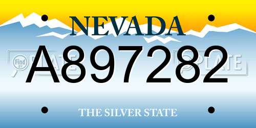 A897282 Nevada License Plate