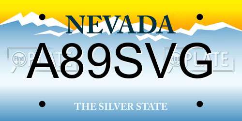 A89SVG Nevada License Plate