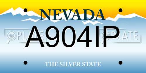 A904IP Nevada License Plate
