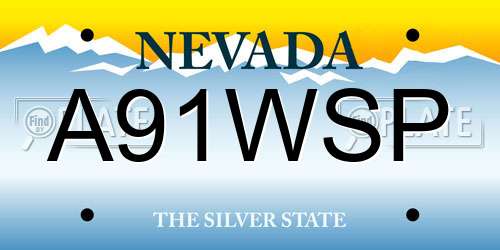 A91WSP Nevada License Plate