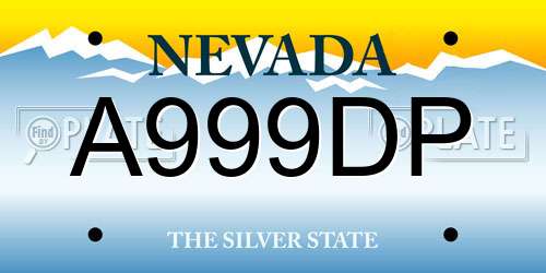 A999DP Nevada License Plate