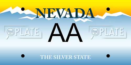 AA Nevada License Plate