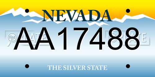 AA17488 Nevada License Plate