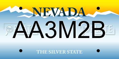 AA3M2B Nevada License Plate