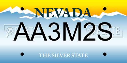 AA3M2S Nevada License Plate