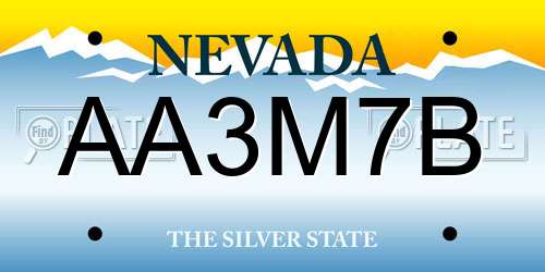 AA3M7B Nevada License Plate