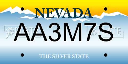 AA3M7S Nevada License Plate