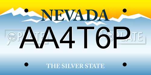 AA4T6P Nevada License Plate