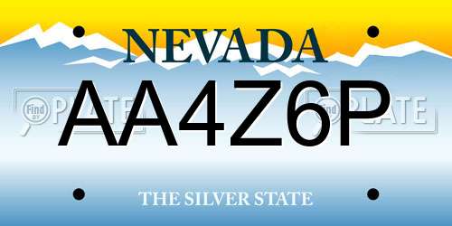 AA4Z6P Nevada License Plate