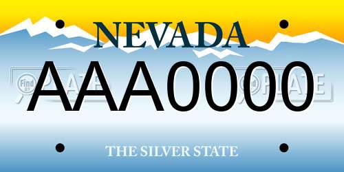 AAA0000 Nevada License Plate