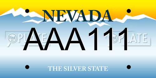 AAA111 Nevada License Plate