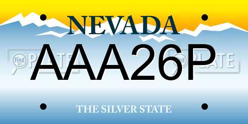 AAA26P Nevada License Plate