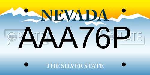 AAA76P Nevada License Plate